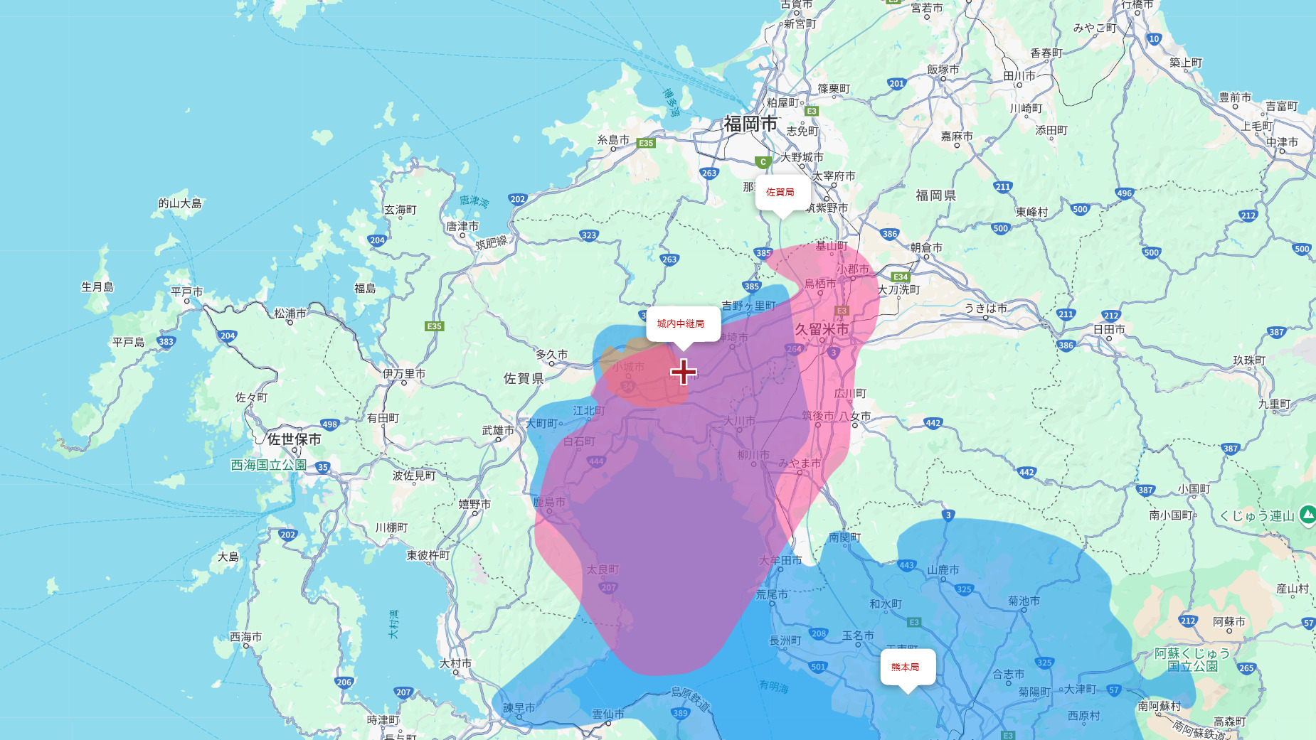 佐賀市の電波事情